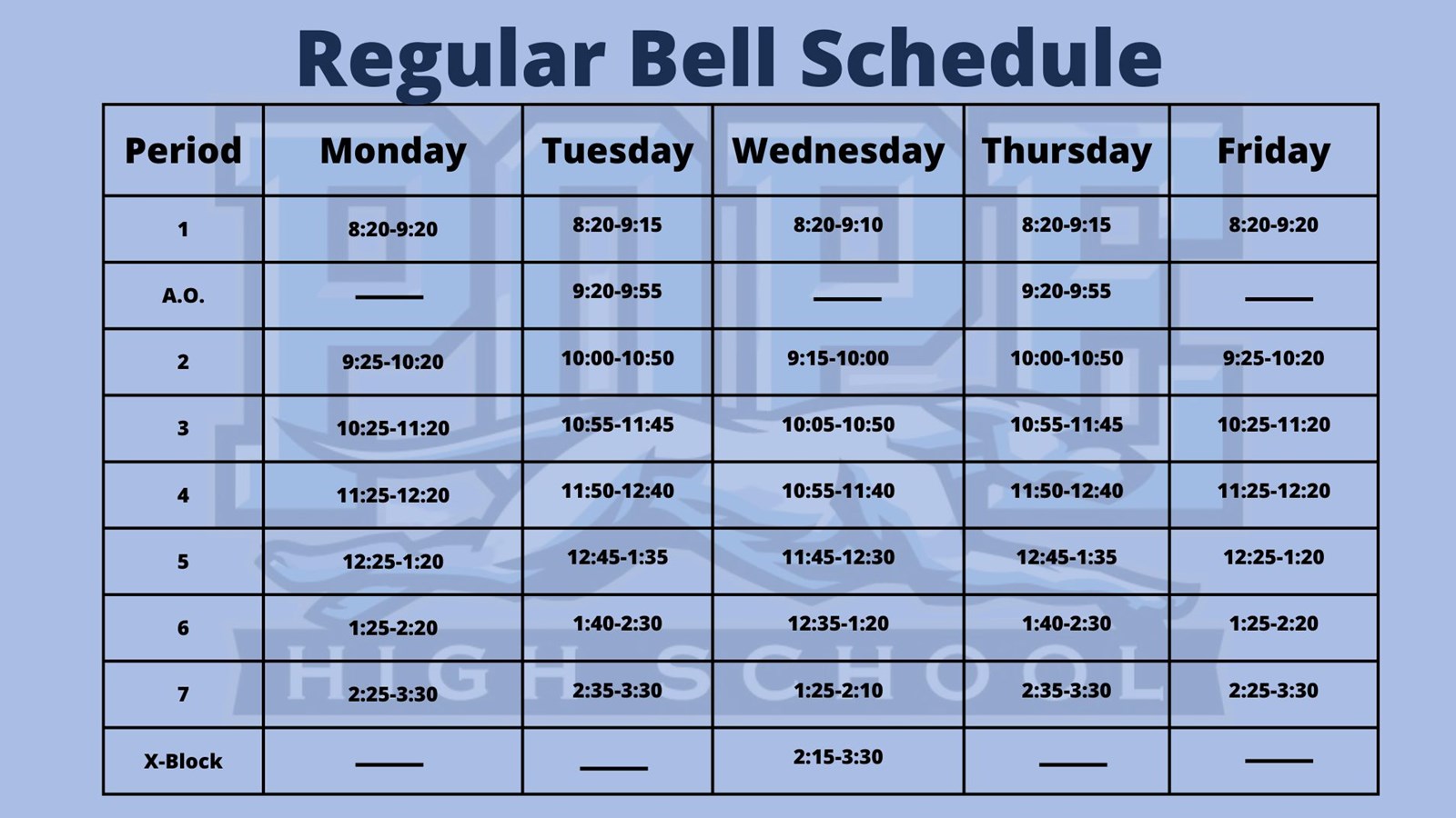 Regular Bell Schedule